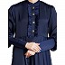 Umbrella abaya in shiny nida fabric- Navy Blue Umbrella abaya in shiny nida fabric- Navy Blue